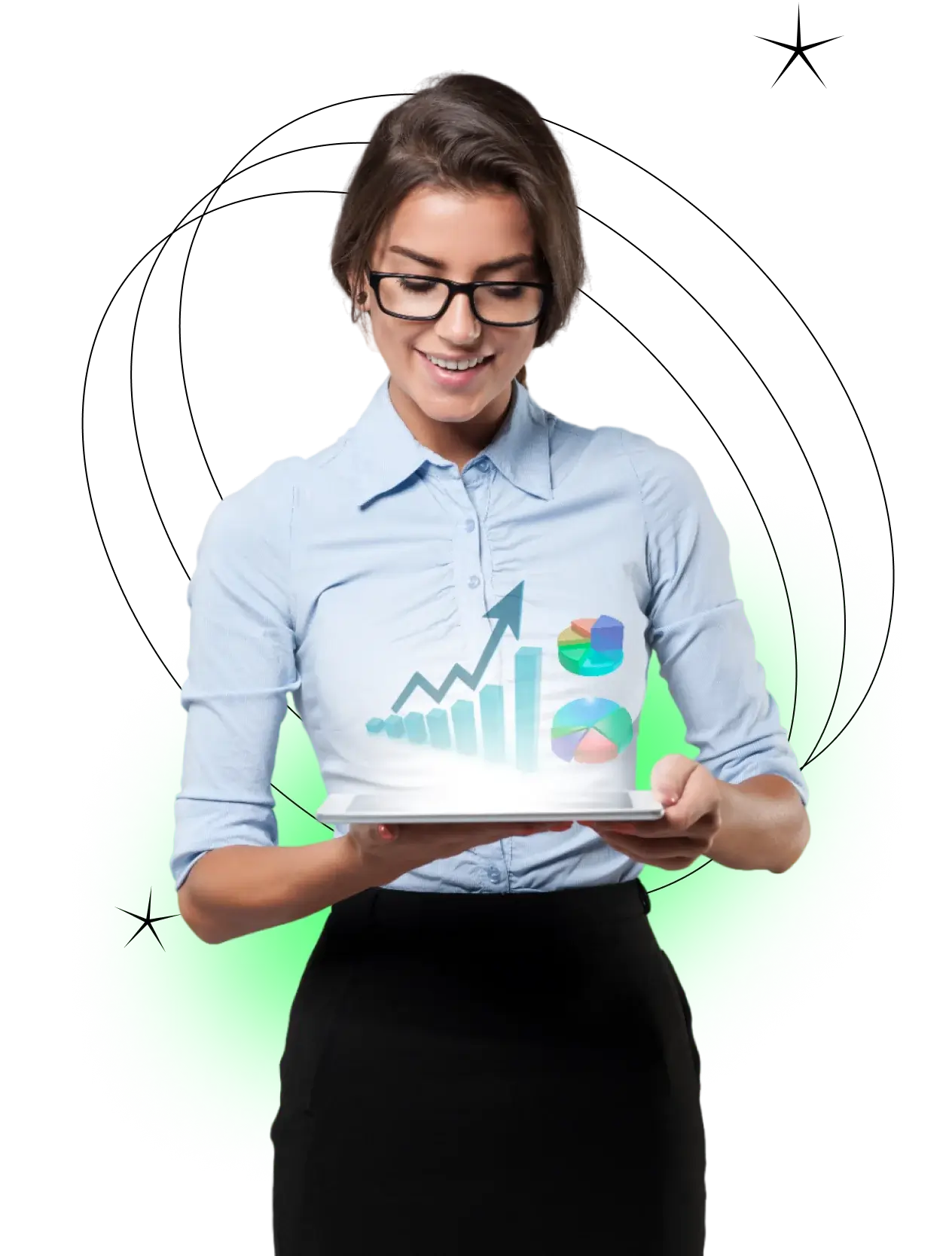 A person presenting digital growth with SEO